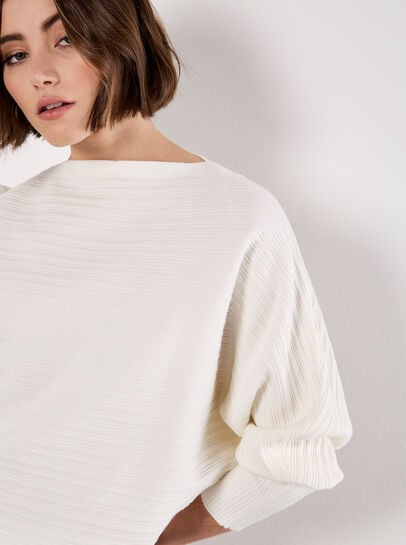 Rib Knit Batwing Jumper