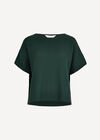 Waffle Knit Oversized T-Shirt, Green, large