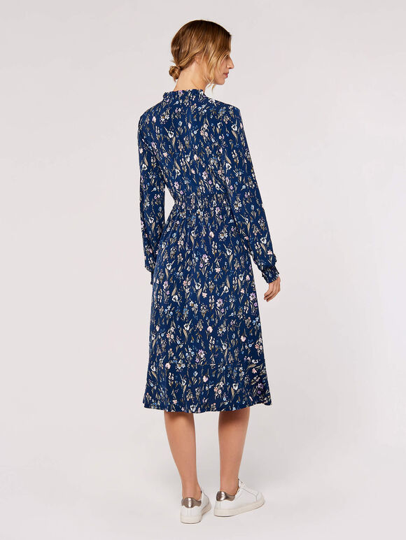 Meadow Floral  Midi Dress, Navy, large