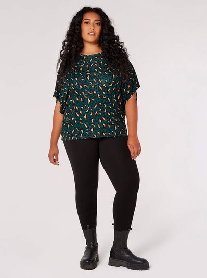 Curve Brushed Cheetah Batwing Top