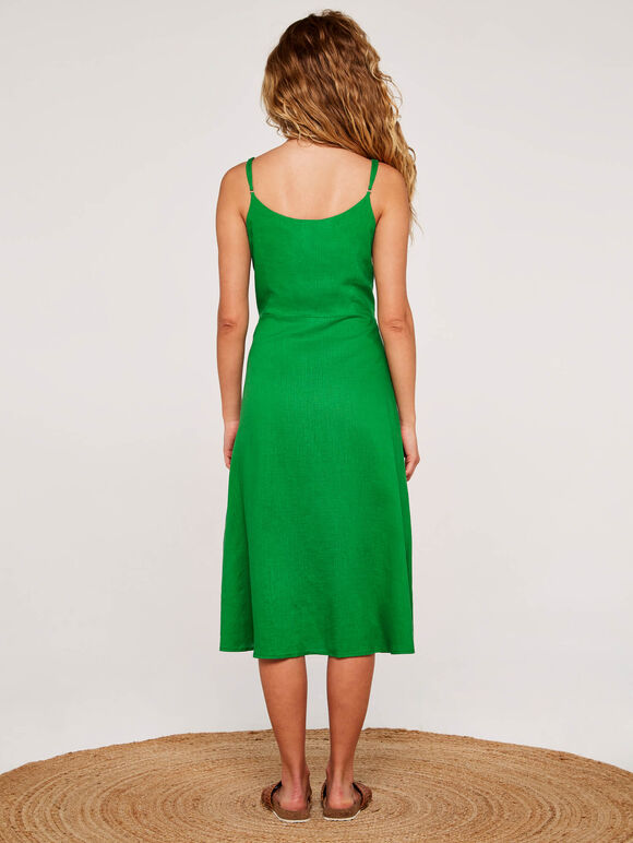 Ruffle Camisole Midi Dress, Green, large