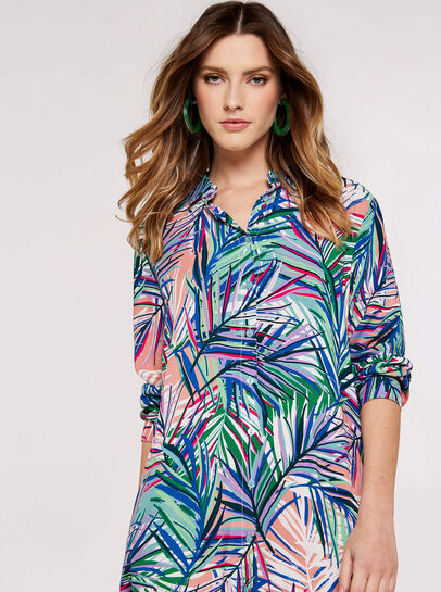 High-Low Tropical Mini Dress