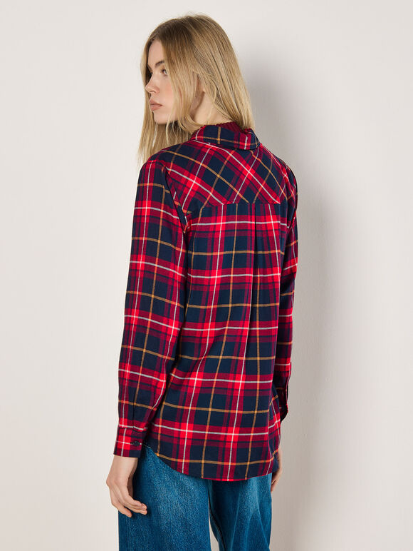 Classic Check Shirt, Red, large
