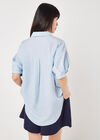 Oversized Slub Shirt, Blue, large