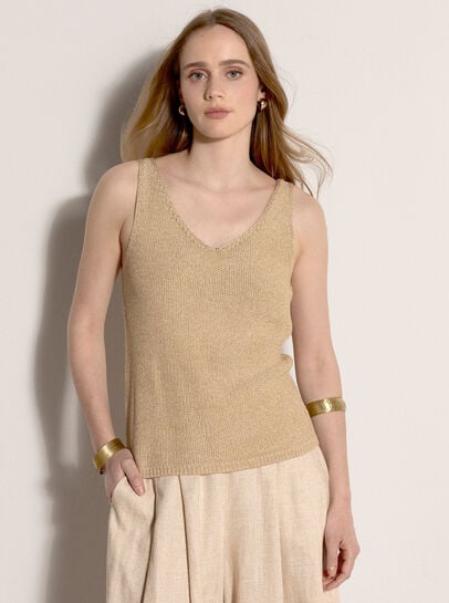 Gold Sparkle Knitted Cami Top