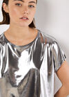Foil Cropped T-Shirt, Dark Grey - Charcoal, large