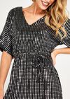 Sequin Kimono Dress, Black, large