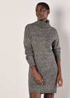 Chunky Knit Jumper Mini Dress, Dark Grey - Charcoal, large