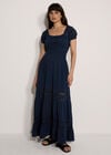 Floral Lace Milkmaid Maxi Dress, Navy, large