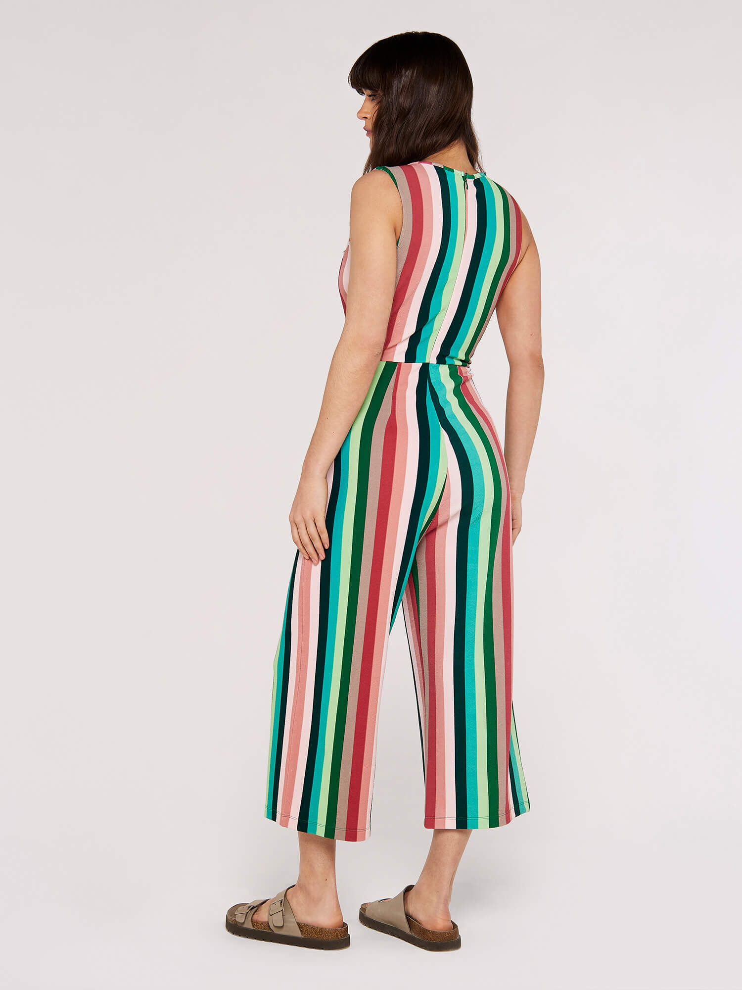 Striped tie waist jumpsuit new arrivals