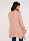 Longline Side Button Jumper, Pink, large