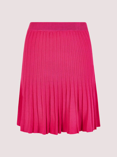  Pleated Knitted Mini Skirt