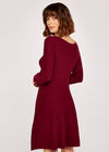 Textured Knitted Skater Dress, Burgundy, large