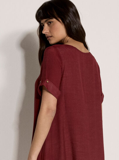 Slub Shimmer Tunic Mini Dress