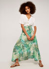 Tropical Leaf Wrap Skirt, Cream, large