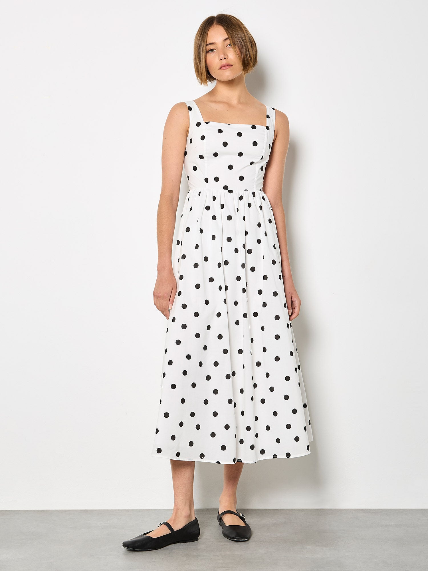 Polka Dot Smocked Midi Dress | Apricot Clothing
