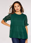 Recycled Crinkle Tiered Top, Green, large