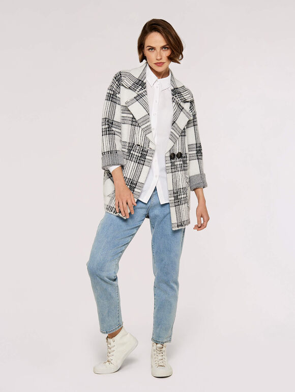 Classic Check Peacoat, Cream, large