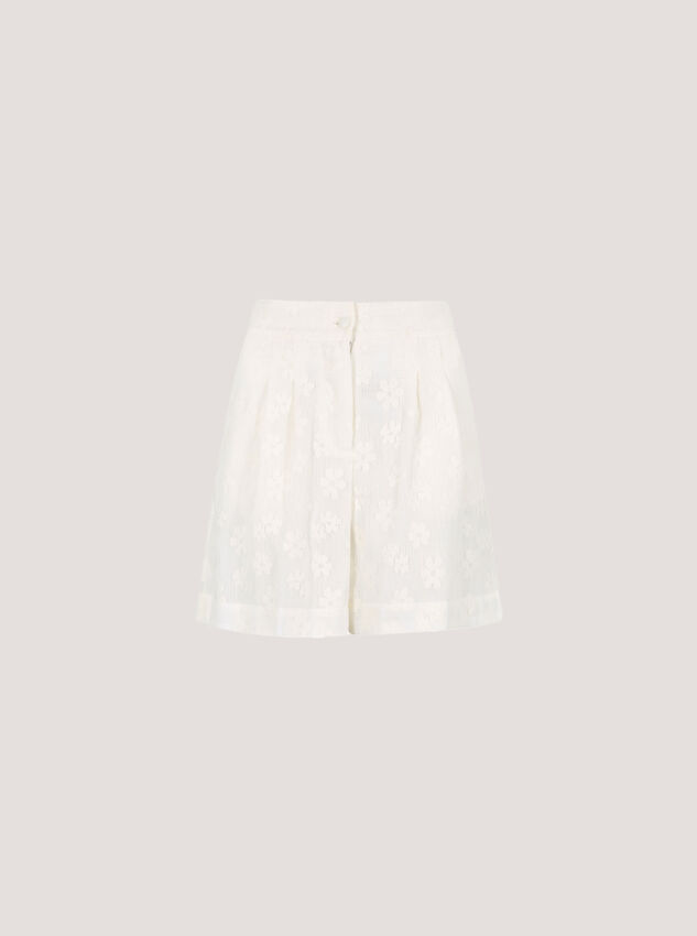 Daisy Mesh Shorts, Cream, large
