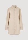 Lightweight Oversized Shirt Mini Dress, Stone, large