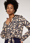 Watercolour Paisley  Top, Navy, large