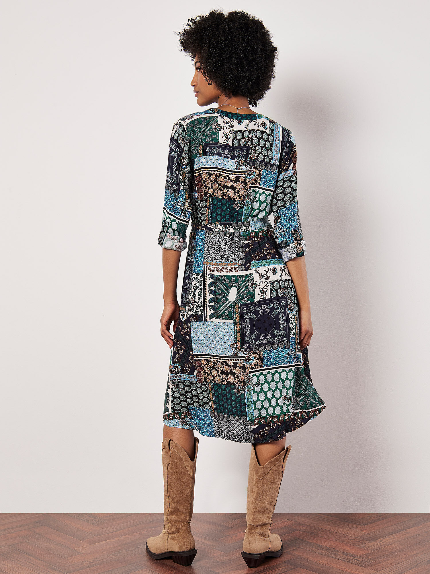Patchwork Paisley Shirt Mini Dress | Apricot Clothing