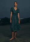 Gold Foil Oval Midi Dress, Green, large
