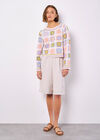 Pastel Crochet Squares Jumper, Blue, large