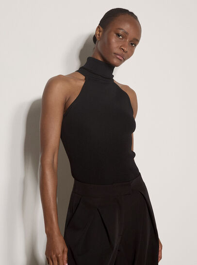 Roll Neck Knitted Tank Top