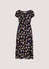 Vintage Rose Midi Dress, Navy, large