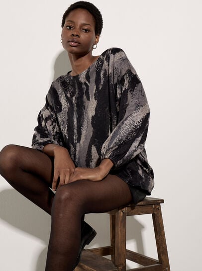 Abstract Paint Oversized Top