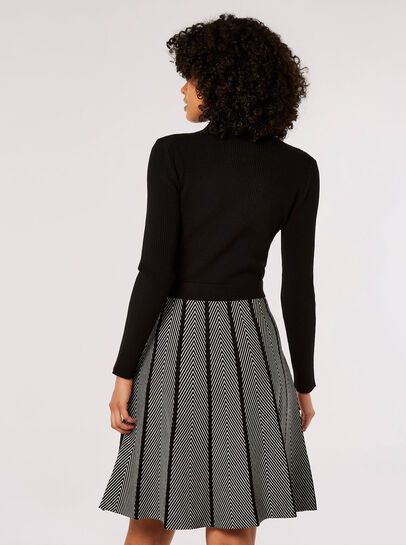 Chevron Skirt Knit Mini Dress