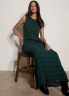 Ruched Chiffon Maxi Skirt, Green, large