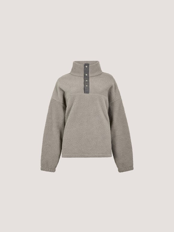 Soft Borg Fleece Jumper, Grey, large