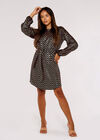 Chevron Mini Dress, Brown, large