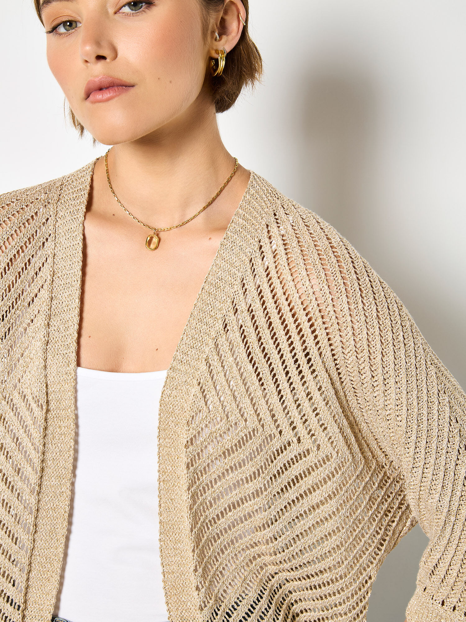 トップス GOLDEN  KNIT CARDIGAN トップス GOLDEN KNIT CARDIGAN Top Shop Gold Cardigan Sz M NWOT | eBay