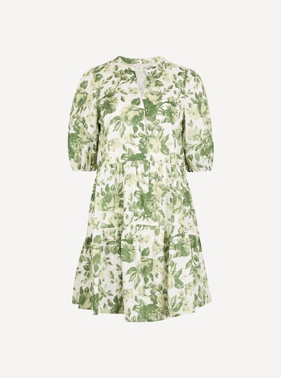Floral Print Cotton Mini Dress