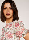 Vintage Floral Midi Dress, Cream, large