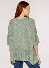 Scattered Dots Peplum Top, Green, large