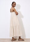 Bead Embellished Cotton Midaxi Dress, Stone, large
