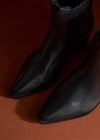 Short Heeled Pointed Boots, Black, large