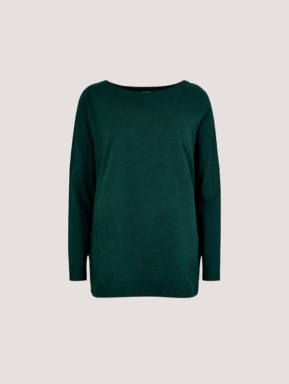 Pure Cotton Oversized Top, Green, large