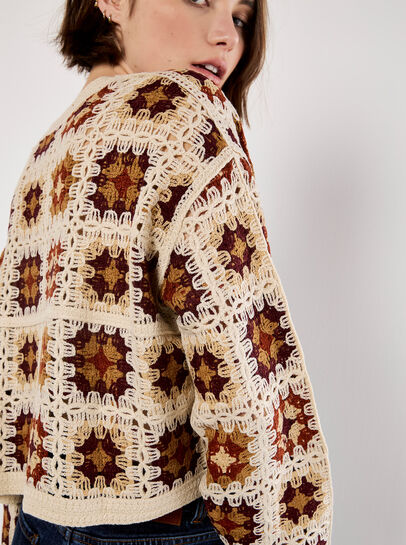 Crochet Squares Cropped Jumper