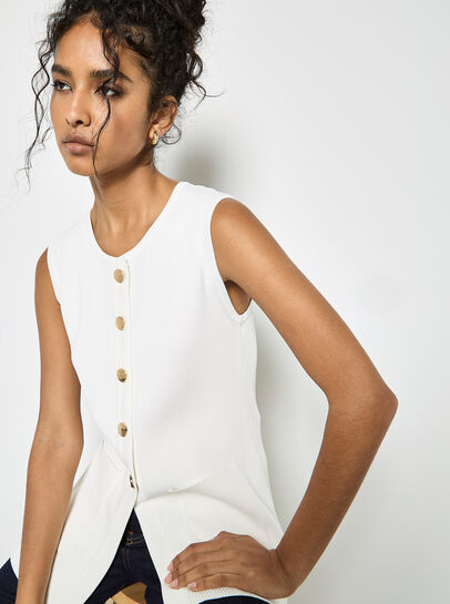 Ribbed Knit Waistcoat