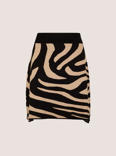 Zebra Knitted A-Line Skirt