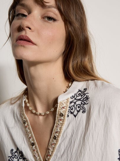 Paisley Bead Embroidered Blouse