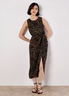 Batik Leaf Print Vest Top, Black, large