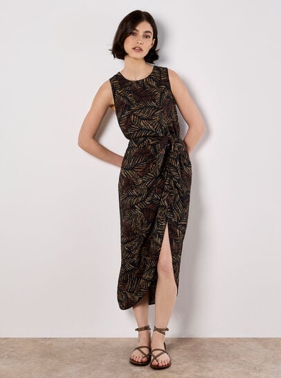 Batik Leaf Print Vest Top