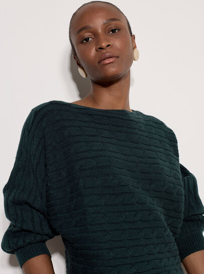 Cable Stripe Batwing Aran Jumper