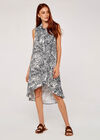 Leaf High-Low Dress, Navy, large